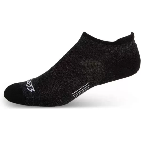 Minus33 Merino Wool Clothing Mountain Heritage Light Cushion No Show Tab Socks Made in USA New HampshireBlack