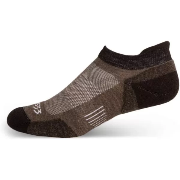 Minus33 Merino Wool Clothing Mountain Heritage Light Cushion No Show Tab Socks Made in USA New HampshireCoffee