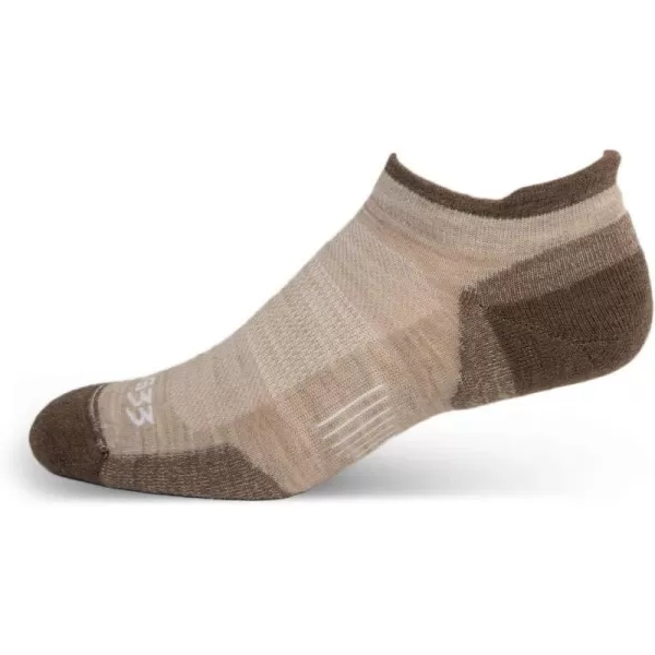 Minus33 Merino Wool Clothing Mountain Heritage Light Cushion No Show Tab Socks Made in USA New HampshireOatmeal