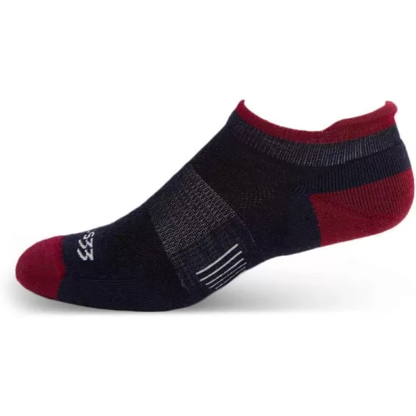 Minus33 Merino Wool Clothing Mountain Heritage Light Cushion No Show Tab Socks Made in USA New HampshirePatriot