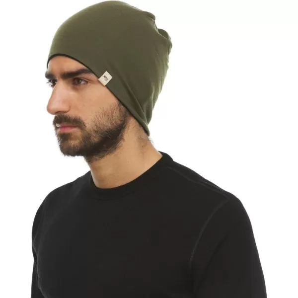 Minus33 Merino Wool Micro Weight Reversible BeanieOlive Drab  Black