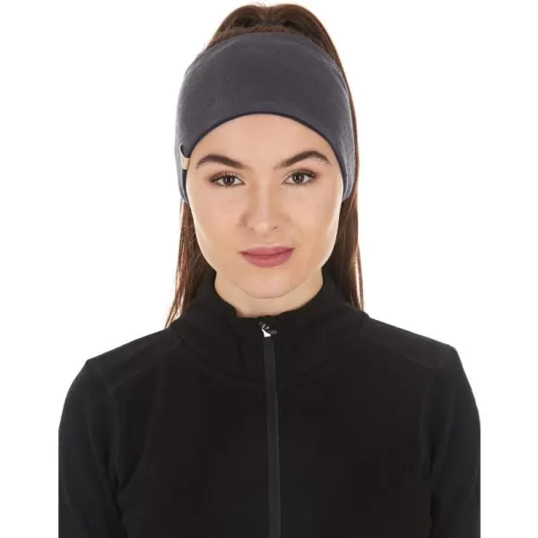 Minus33 Merino Wool Reversible HeadbandCharcoal GrayBlack