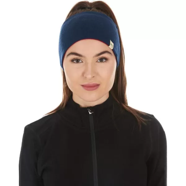 Minus33 Merino Wool Reversible HeadbandNavyTrue Red