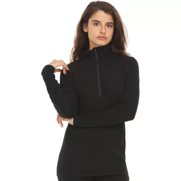 Minus33 Merino Wool Womens Woolverino Micro 14 ZipBlack