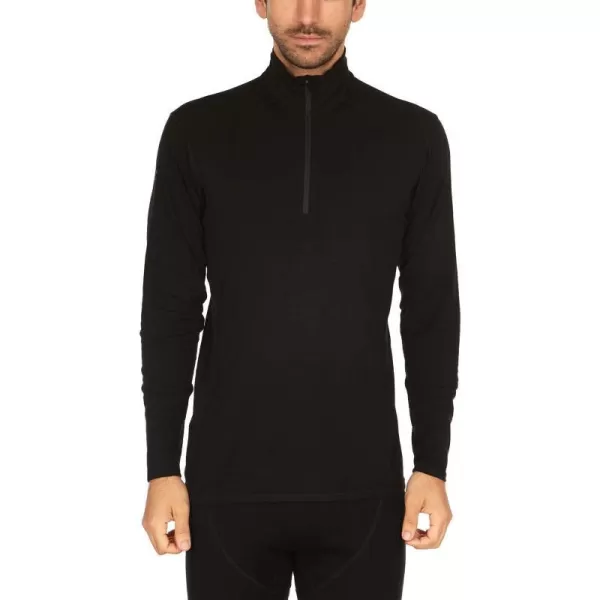 Minus33 Merino Wool Woolverino Micro 14 Zip Mens Mock Neck  84 Merino Wool 12 Nylon 4 SpandexBlack