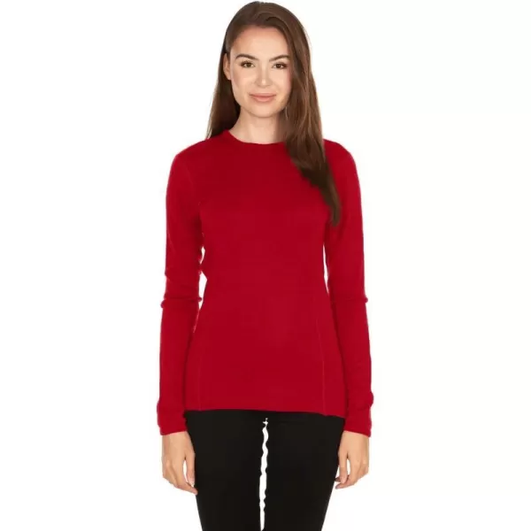 Minus33 Womens Ossipee Midweight Crew Top  100 Merino Wool  Long Sleeve Thermal Base Layer  No Itch Renewable FabricTrue Red