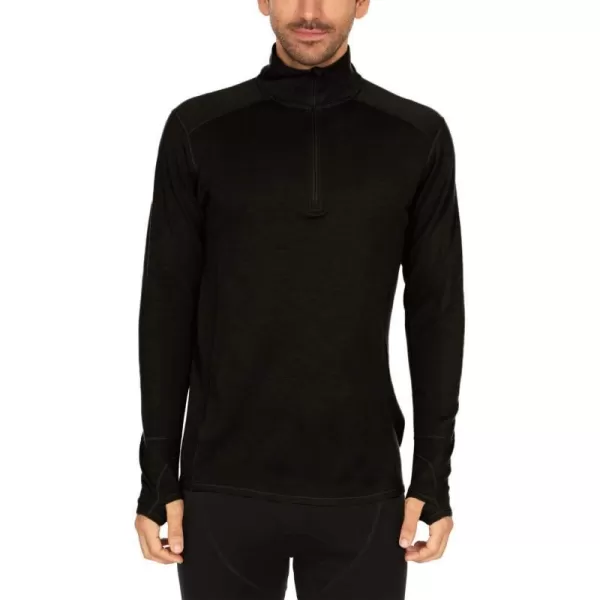 Minus33100 Merino Wool  Isolation Mens Midweight Quarter Zip  Warm Pullover  Outdoor Recreation SweaterBlack