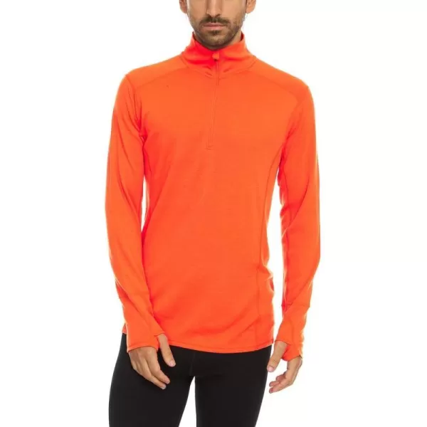 Minus33100 Merino Wool  Isolation Mens Midweight Quarter Zip  Warm Pullover  Outdoor Recreation SweaterBlaze Orange