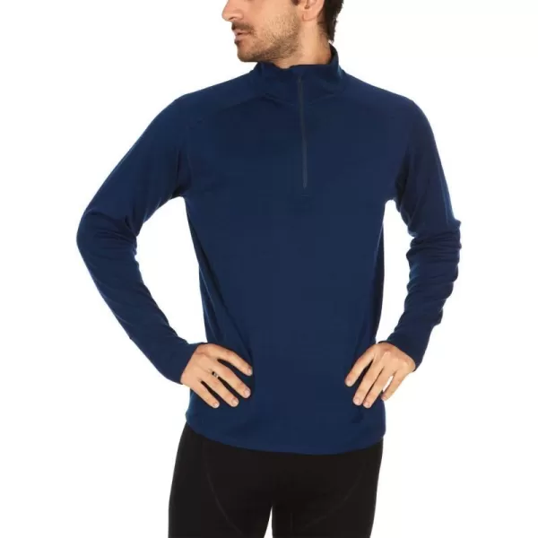 Minus33100 Merino Wool  Isolation Mens Midweight Quarter Zip  Warm Pullover  Outdoor Recreation SweaterNavy Blue