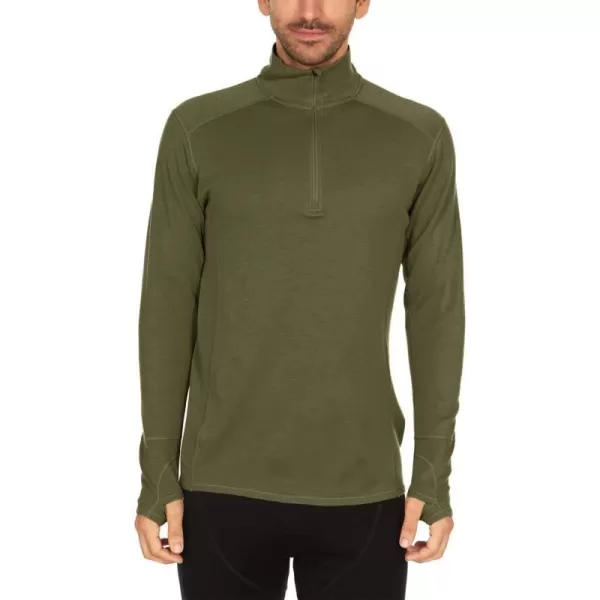 Minus33100 Merino Wool  Isolation Mens Midweight Quarter Zip  Warm Pullover  Outdoor Recreation SweaterOlive Drab