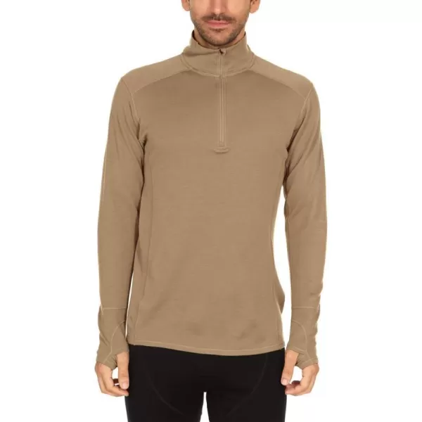 Minus33100 Merino Wool  Isolation Mens Midweight Quarter Zip  Warm Pullover  Outdoor Recreation SweaterTan 499