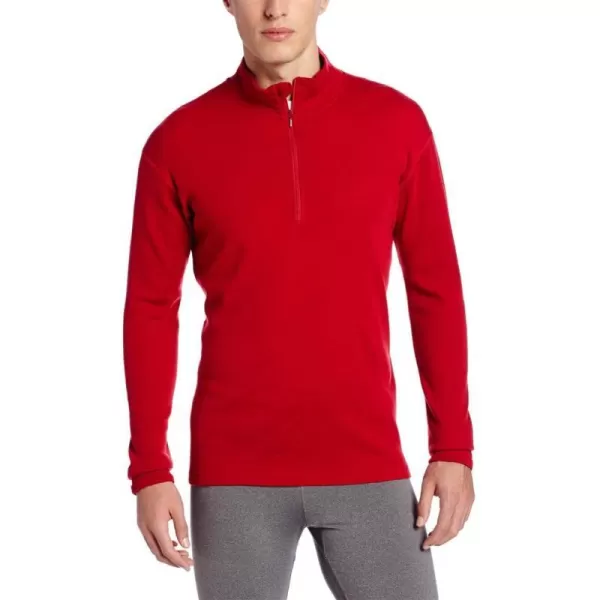 Minus33100 Merino Wool  Isolation Mens Midweight Quarter Zip  Warm Pullover  Outdoor Recreation SweaterTrue Red