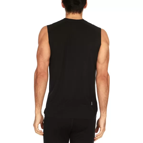 Micro Weight Mens Sleeveless Tank  84 Merino WoolBlack