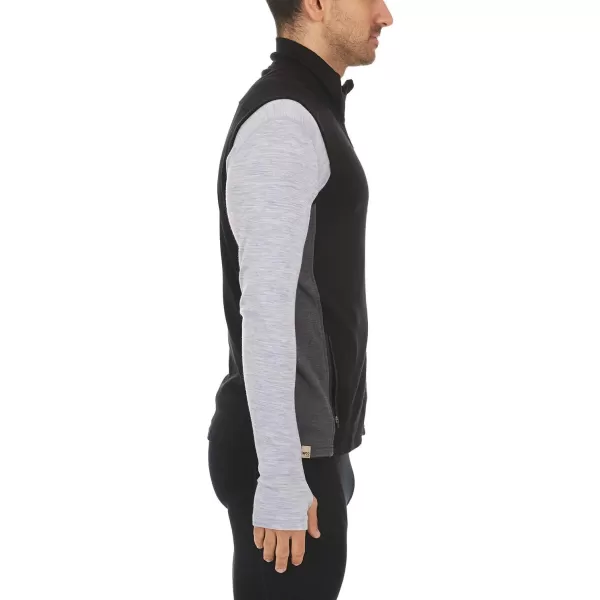 Minus33 Merino Wool Clothing Mens Adirondack Midweight Wool Vest BlackCharcoal Small