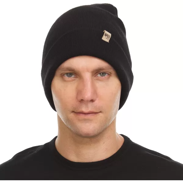 Minus33 Midweight Everyday Knit Cuff Beanie  100 Merino Wool  Warm Winter HatBlack