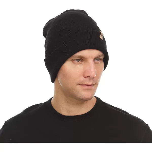 Minus33 Midweight Everyday Knit Cuff Beanie  100 Merino Wool  Warm Winter HatBlack