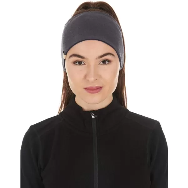 Merino Wool Reversible HeadbandCharcoal GrayBlack