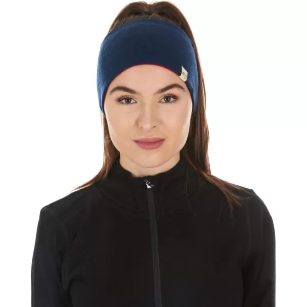 Merino Wool Reversible HeadbandNavyTrue Red