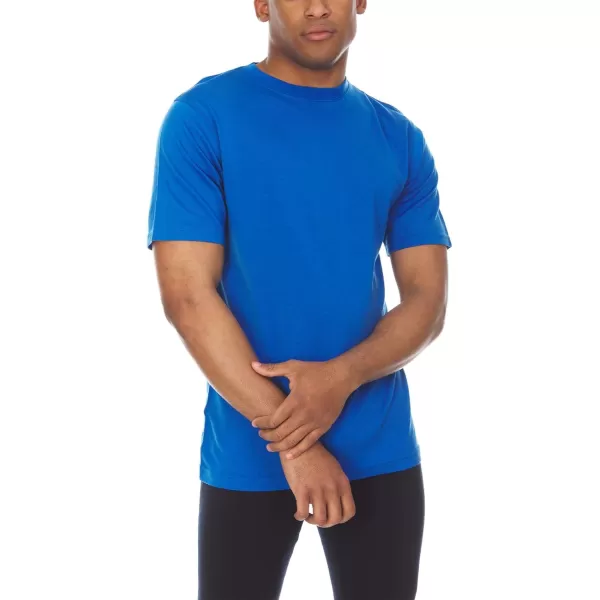 image100 Merino Wool Mens Lightweight TShirt  Crew Neck Short Sleeve ShirtAzure Blue