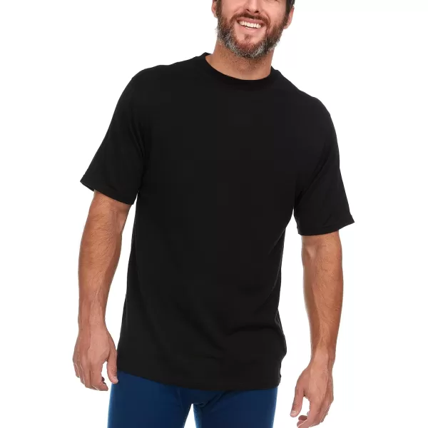 image100 Merino Wool Mens Lightweight TShirt  Crew Neck Short Sleeve ShirtBlack