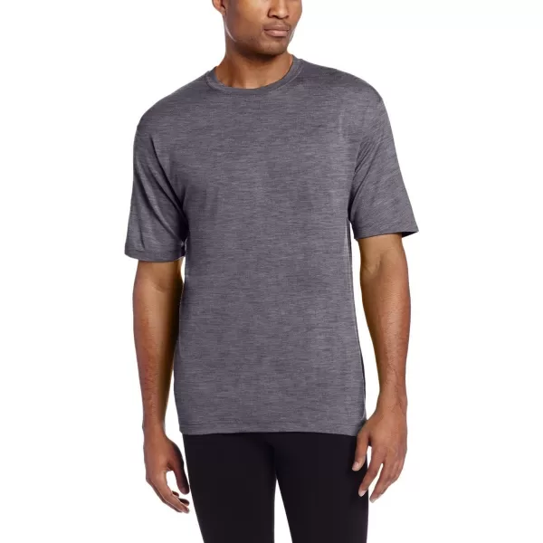 image100 Merino Wool Mens Lightweight TShirt  Crew Neck Short Sleeve ShirtCharcoal Grey