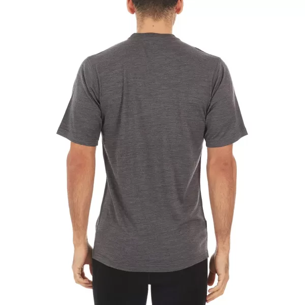 image100 Merino Wool Mens Lightweight TShirt  Crew Neck Short Sleeve ShirtCharcoal Grey