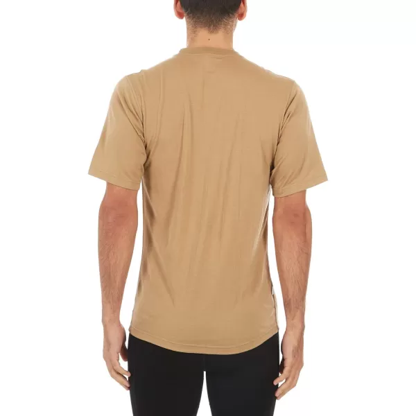 image100 Merino Wool Mens Lightweight TShirt  Crew Neck Short Sleeve ShirtDesert Sand