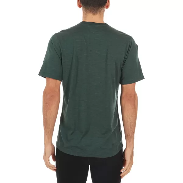 image100 Merino Wool Mens Lightweight TShirt  Crew Neck Short Sleeve ShirtForest Green