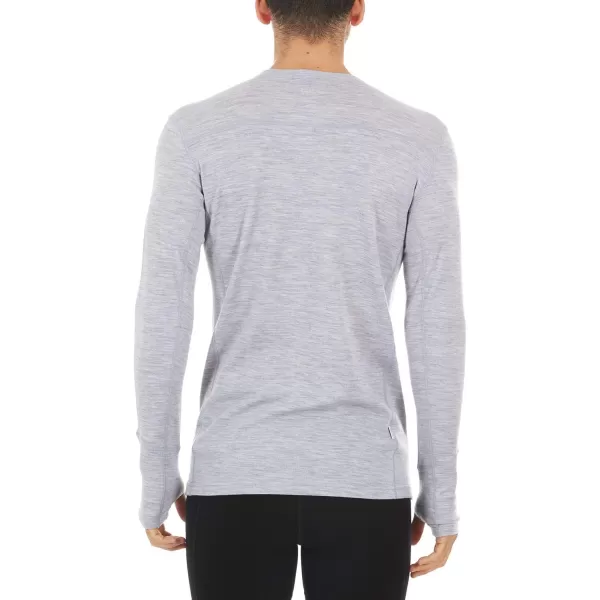 imageMens Midweight Base Layer Long Sleeve Shirt  85 Merino Wool  Moisture Wicking CrewAsh Gray