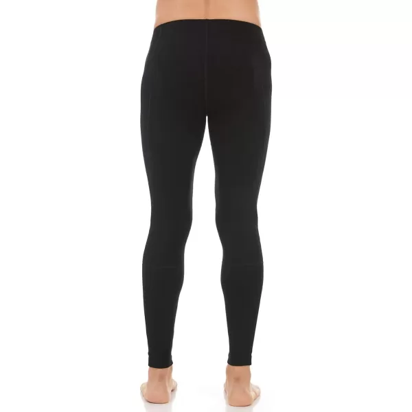 imageMens Midweight Flyless Running Tights  85 Merino Wool  Base Layer BottomsBlack