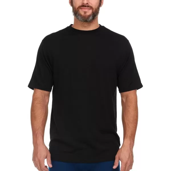 image100 Merino Wool Mens Lightweight TShirt  Crew Neck Short Sleeve ShirtBlack