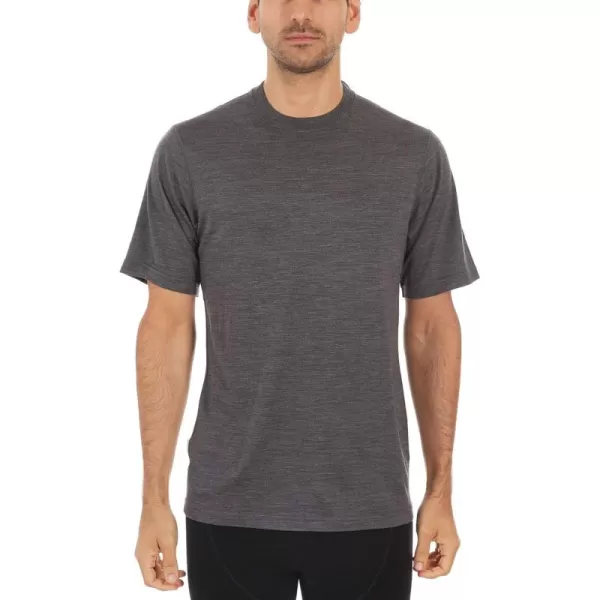 image100 Merino Wool Mens Lightweight TShirt  Crew Neck Short Sleeve ShirtCharcoal Grey