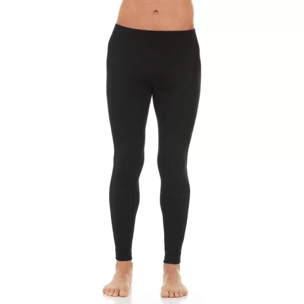 imageMens Midweight Flyless Running Tights  85 Merino Wool  Base Layer BottomsBlack