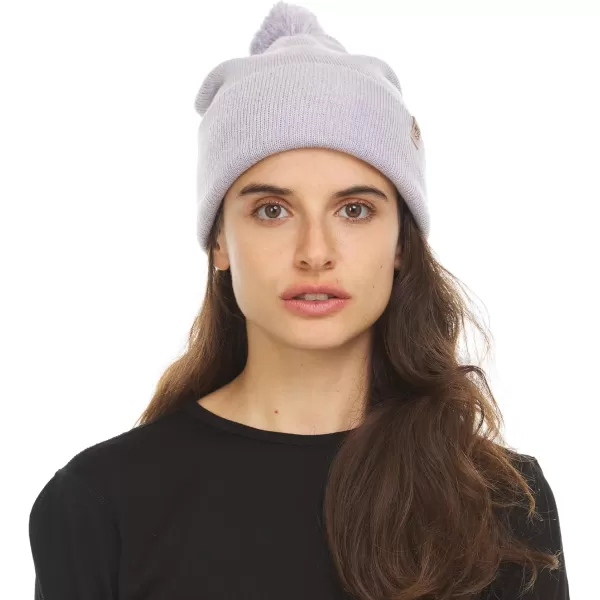 imageMinus33 Midweight Everyday Knit Cuff Pom Beanie  100 Merino Wool  Winter Pom Pom HatAsh Gray