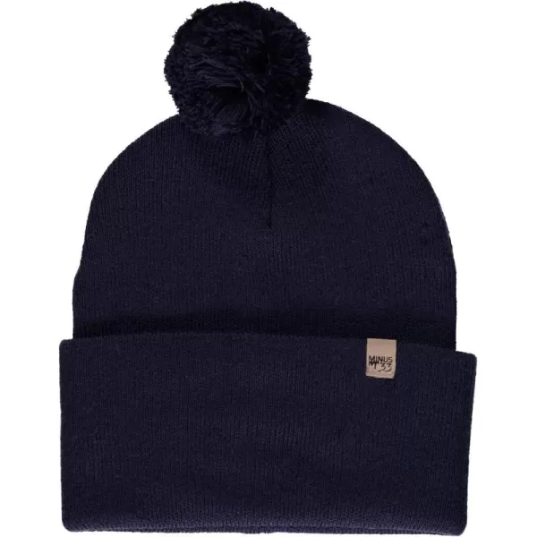 imageMinus33 Midweight Everyday Knit Cuff Pom Beanie  100 Merino Wool  Winter Pom Pom HatNavy Blue