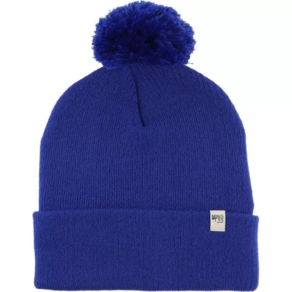 imageMinus33 Midweight Everyday Knit Cuff Pom Beanie  100 Merino Wool  Winter Pom Pom HatRoyal Blue