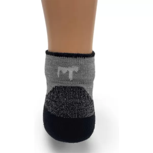 imageUSA Made  Ankle Socks  Trail Running Socks  Merino Wool  Mountain HeritageS33 Micro  Cushion Ash Gray