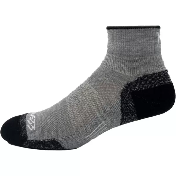 imageUSA Made  Ankle Socks  Trail Running Socks  Merino Wool  Mountain HeritageS33 Micro  Cushion Ash Gray