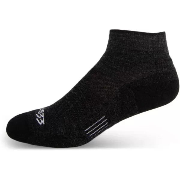 imageUSA Made  Ankle Socks  Trail Running Socks  Merino Wool  Mountain HeritageS33 Micro  Cushion Black