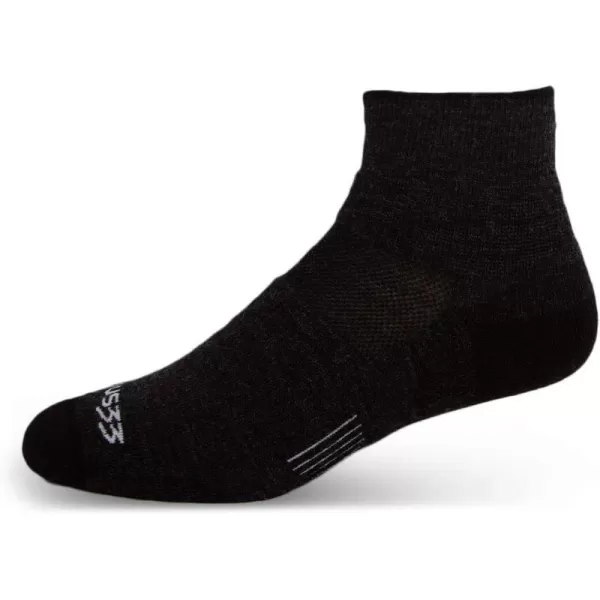 imageUSA Made  Ankle Socks  Trail Running Socks  Merino Wool  Mountain HeritageS53 Lightweight Black