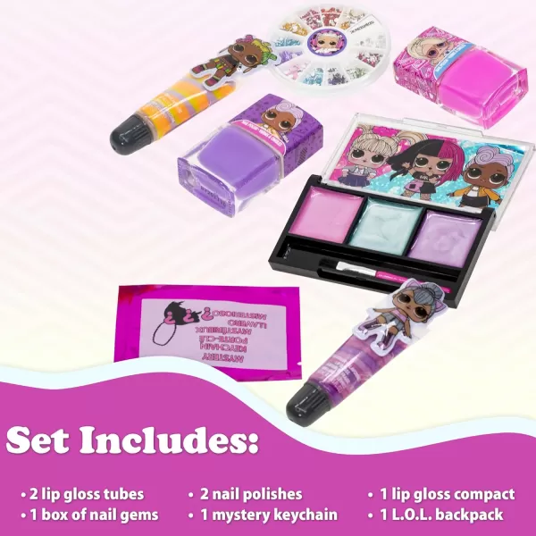 Townley Girl LOL Surprise Backpack Beauty Set for Kids  11Piece Makeup Kit Perfect for Parties Sleepovers and Makeovers Ages 3 and Up