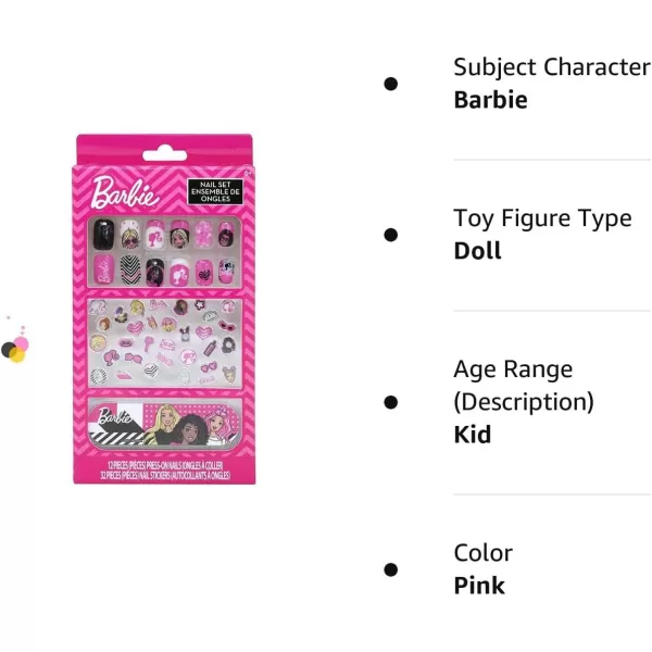 Barbie Townley Girl 66 Piece NonToxic Nail Set with PressOn Nails Nail Stickers and Nail File Ages 3 and UpBarbie Townley Girl 66 Piece NonToxic Nail Set with PressOn Nails Nail Stickers and Nail File Ages 3 and Up