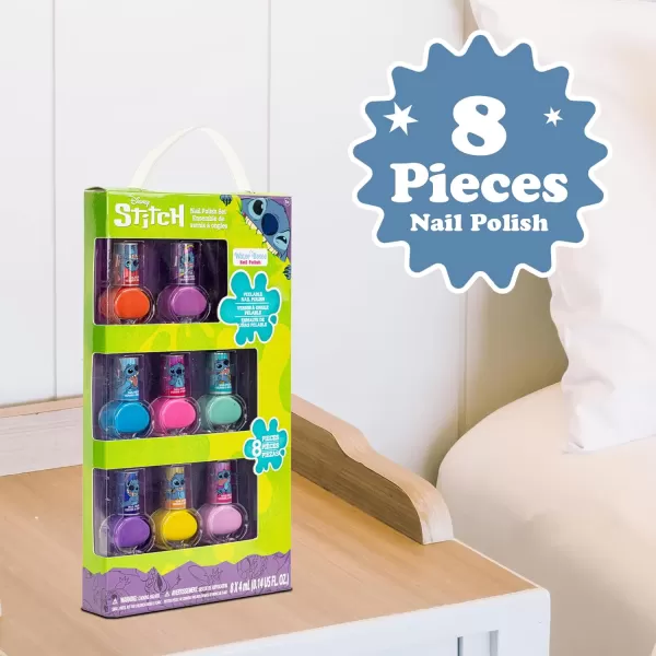 Disney Stitch NonToxic PeelOff WaterBased Safe Quick Dry Nail Polish Gift Kit Set for Kids Tweens Girls Shimmer and Opaque Colors Ages 3 8 PcsDisney Stitch NonToxic PeelOff WaterBased Safe Quick Dry Nail Polish Gift Kit Set for Kids Tweens Girls Shimmer and Opaque Colors Ages 3 8 Pcs