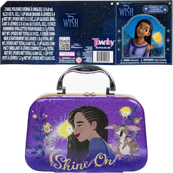 Disney Wish Fashion Purse Set with Nail Polish Nail File Lip Gloss Lip Stick Lip Balm Crown Eyeshadow Brushes and More Ages 3 for Parties Sleepovers amp Makeovers by Townley GirlDisney Wish