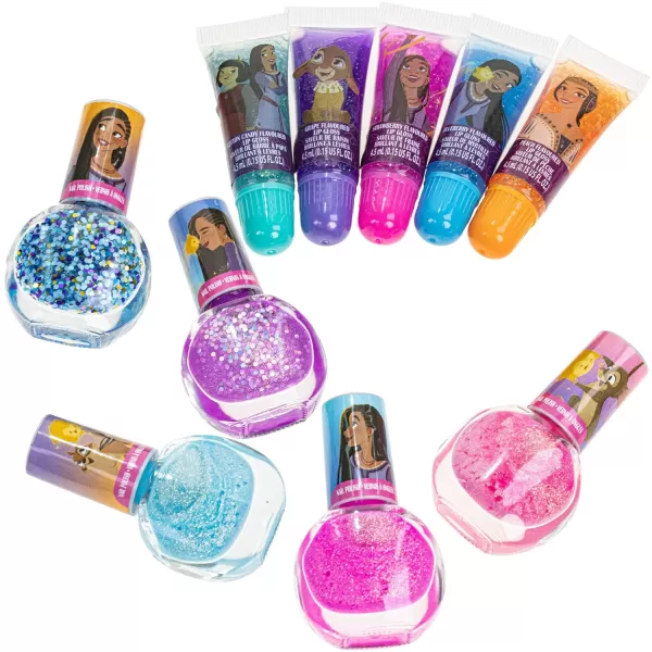 Disney Wish Sparkly Cosmetic Makeup Set for Girls with Lip Gloss Nail Polish Nail Stickers  11 Pcs  Perfect for Parties Sleepovers Makeovers  Birthday Gift for Girls 3 by Townley GirlDisney Wish Sparkly Cosmetic Makeup Set for Girls with Lip Gloss Nail Polish Nail Stickers  11 Pcs  Perfect for Parties Sleepovers Makeovers  Birthday Gift for Girls 3 by Townley Girl