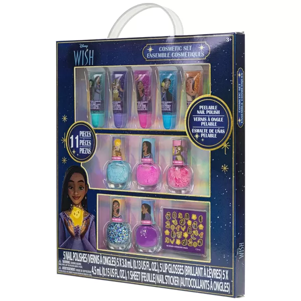 Disney Wish Sparkly Cosmetic Makeup Set for Girls with Lip Gloss Nail Polish Nail Stickers  11 Pcs  Perfect for Parties Sleepovers Makeovers  Birthday Gift for Girls 3 by Townley GirlDisney Wish Sparkly Cosmetic Makeup Set for Girls with Lip Gloss Nail Polish Nail Stickers  11 Pcs  Perfect for Parties Sleepovers Makeovers  Birthday Gift for Girls 3 by Townley Girl