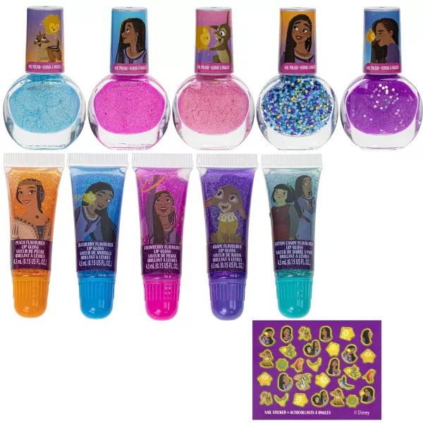 Disney Wish Sparkly Cosmetic Makeup Set for Girls with Lip Gloss Nail Polish Nail Stickers  11 Pcs  Perfect for Parties Sleepovers Makeovers  Birthday Gift for Girls 3 by Townley GirlDisney Wish Sparkly Cosmetic Makeup Set for Girls with Lip Gloss Nail Polish Nail Stickers  11 Pcs  Perfect for Parties Sleepovers Makeovers  Birthday Gift for Girls 3 by Townley Girl