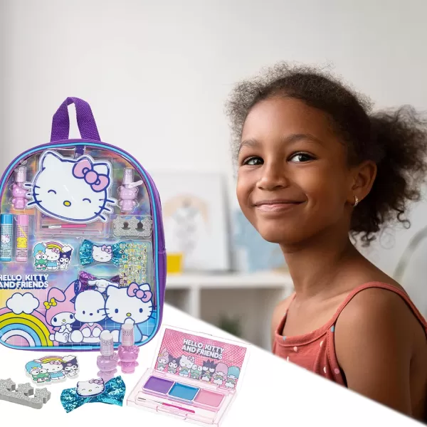 Hello Kitty and Friends Townley Girl Makeup Filled Backpack Set with 12 Pieces Including Lip Gloss Nail Polish Nail Stones and Other Accessories Ages 3 for Parties Sleepovers and MakeoversHello Kitty and Friends Townley Girl Makeup Filled Backpack Set with 12 Pieces Including Lip Gloss Nail Polish Nail Stones and Other Accessories Ages 3 for Parties Sleepovers and Makeovers