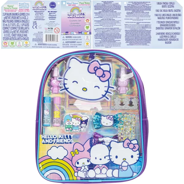 Hello Kitty and Friends Townley Girl Makeup Filled Backpack Set with 12 Pieces Including Lip Gloss Nail Polish Nail Stones and Other Accessories Ages 3 for Parties Sleepovers and MakeoversHello Kitty and Friends Townley Girl Makeup Filled Backpack Set with 12 Pieces Including Lip Gloss Nail Polish Nail Stones and Other Accessories Ages 3 for Parties Sleepovers and Makeovers