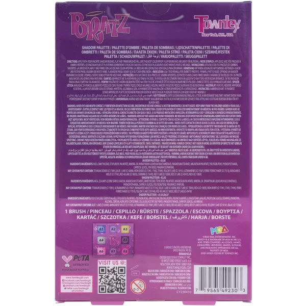 Townley Girl Bratz 8Well Eyeshadow Palette Shimmery Colors Pigmented Blendable 1 Application Brush NonToxic Perfect for Parties Sleepovers amp MakeoversTownley Girl Bratz 8Well Eyeshadow Palette Shimmery Colors Pigmented Blendable 1 Application Brush NonToxic Perfect for Parties Sleepovers amp Makeovers